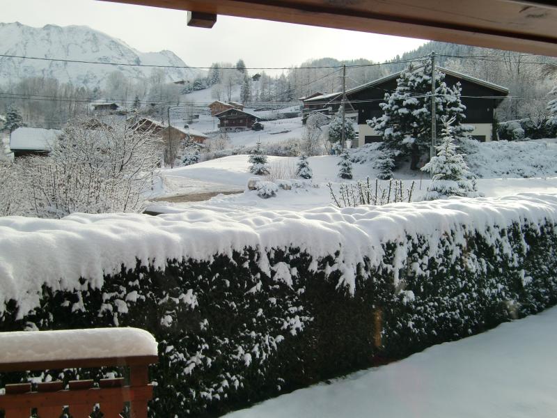 photo 15 Owner direct vacation rental Megve chalet Rhone-Alps Haute-Savoie View from the terrace