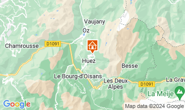 Map Alpe d'Huez One-room apartment 93526