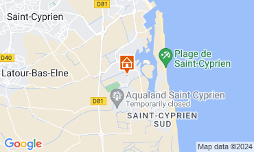 Map Saint Cyprien Plage Villa 69744