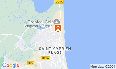 Map Saint Cyprien Plage One-room apartment 55227
