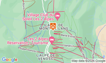 Map Les 2 Alpes One-room apartment 121939