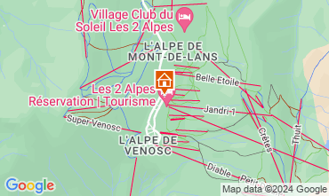 Map Les 2 Alpes One-room apartment 101130